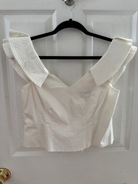 Antonio Melani White Off-Shoulder Structured Top